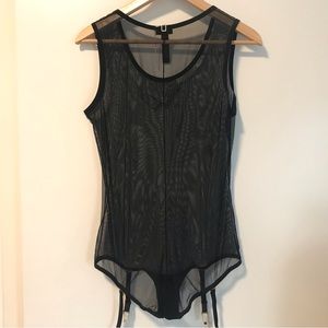 NEW $624 La Perla Bi Stretch Sleeveless Bodysuit 44 US Sz L BlacK Made In Italy